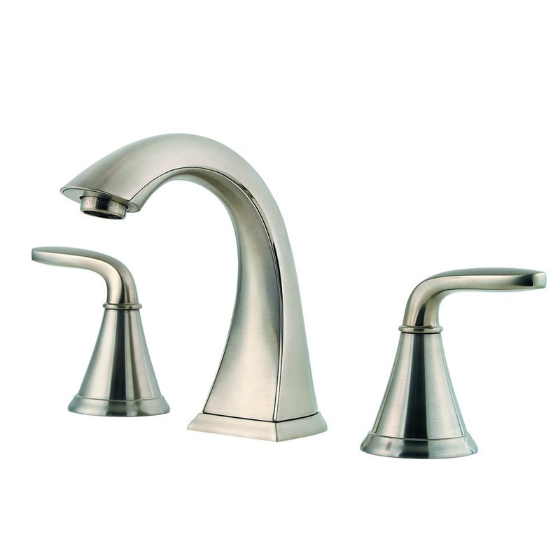 Pfister Pasadena Bathroom Sink Faucet, 8-Inch Widespread, 2-Handle, 3-Hole, Brushed Nickel Finish, LF049PDKK - Image 1